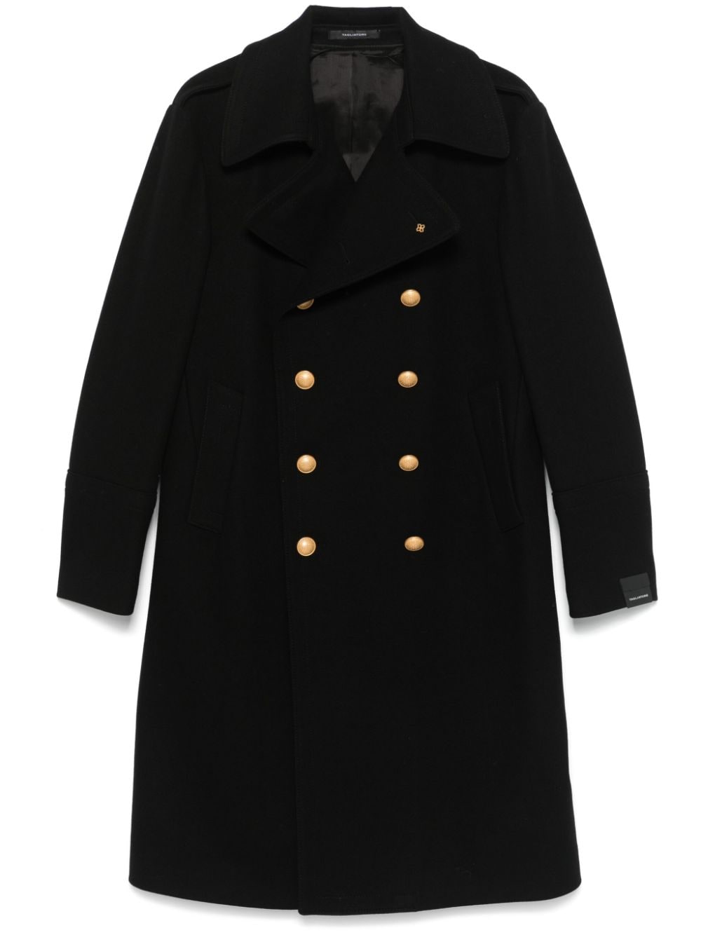 Shop Tagliatore Double-breasted Coat In Schwarz