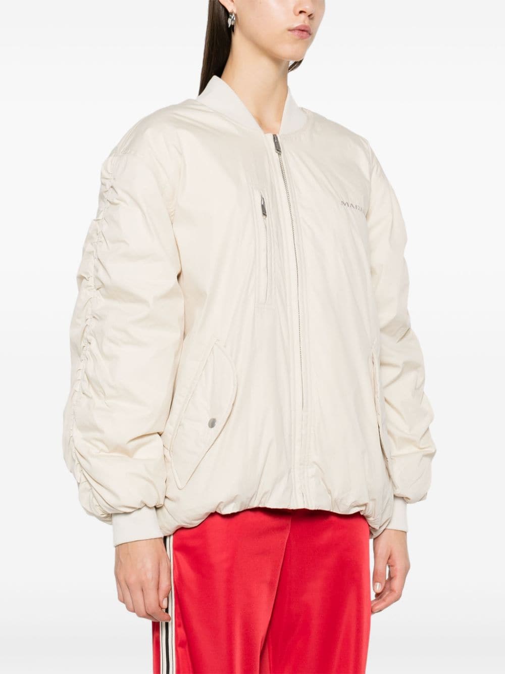 Shop Marant Etoile Coleen Bomber Jacket In Neutrals