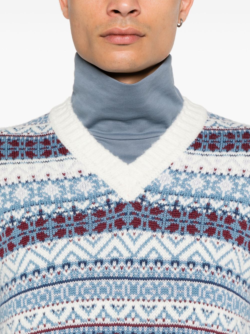 Shop Hugo Fair Isle Intarsia Sweater In White