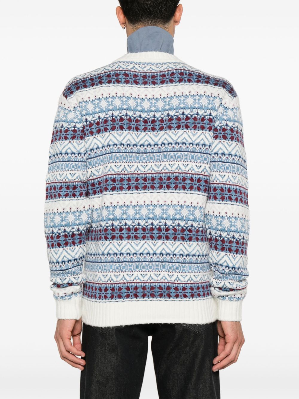 Shop Hugo Fair Isle Intarsia Sweater In White