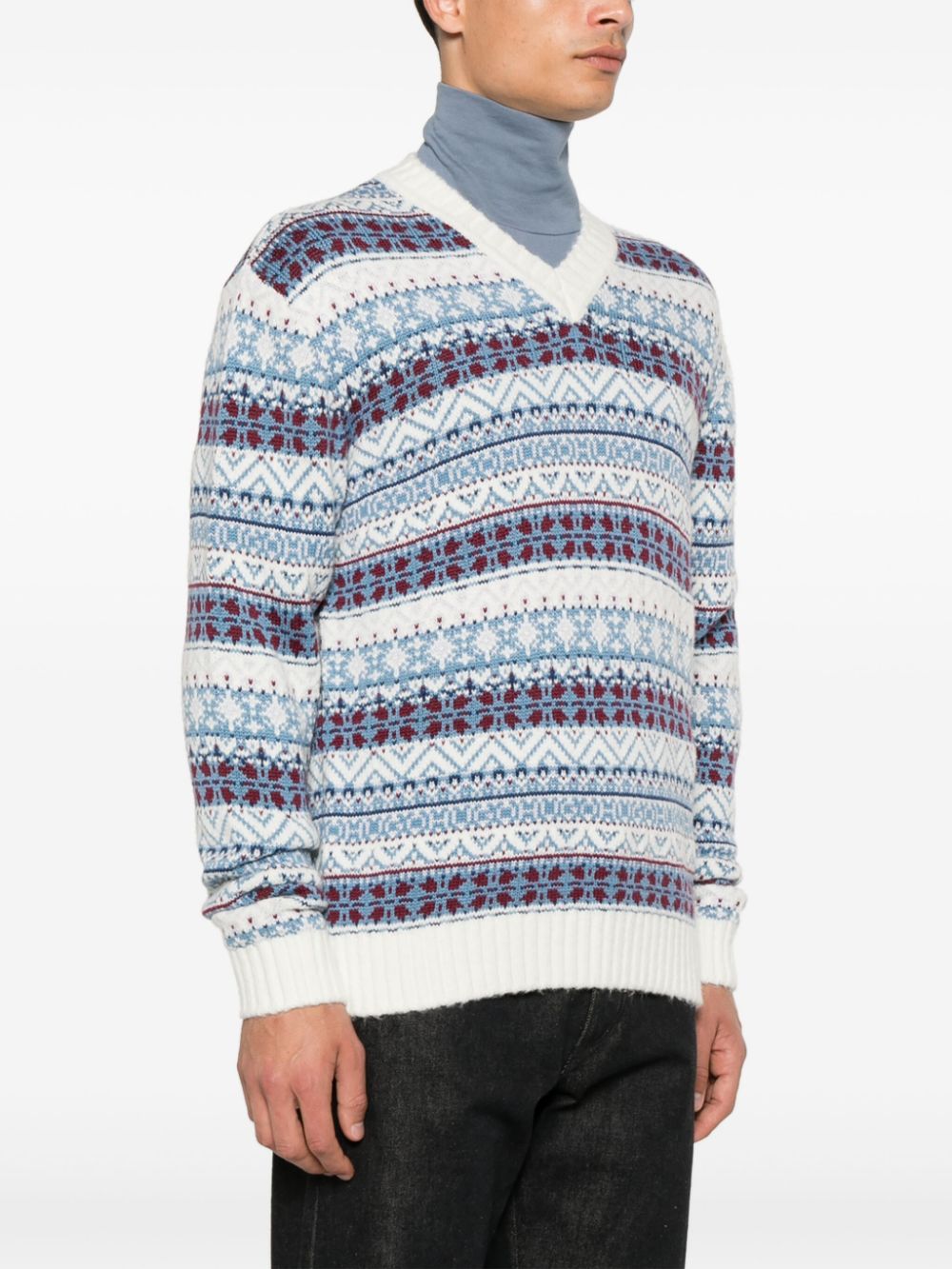 Shop Hugo Fair Isle Intarsia Sweater In White