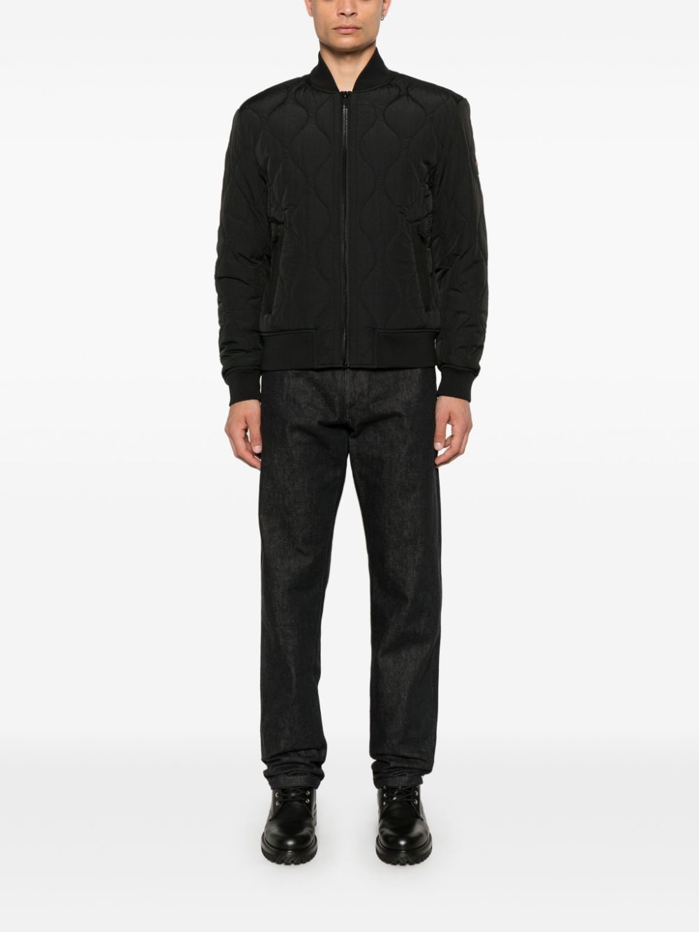 BOSS quilted bomber jacket - Zwart