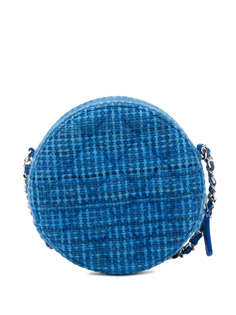 CHANEL Pre-Owned 2019 gevoerde tweed ronde Clutch on Chain crossbodytas - Blauw