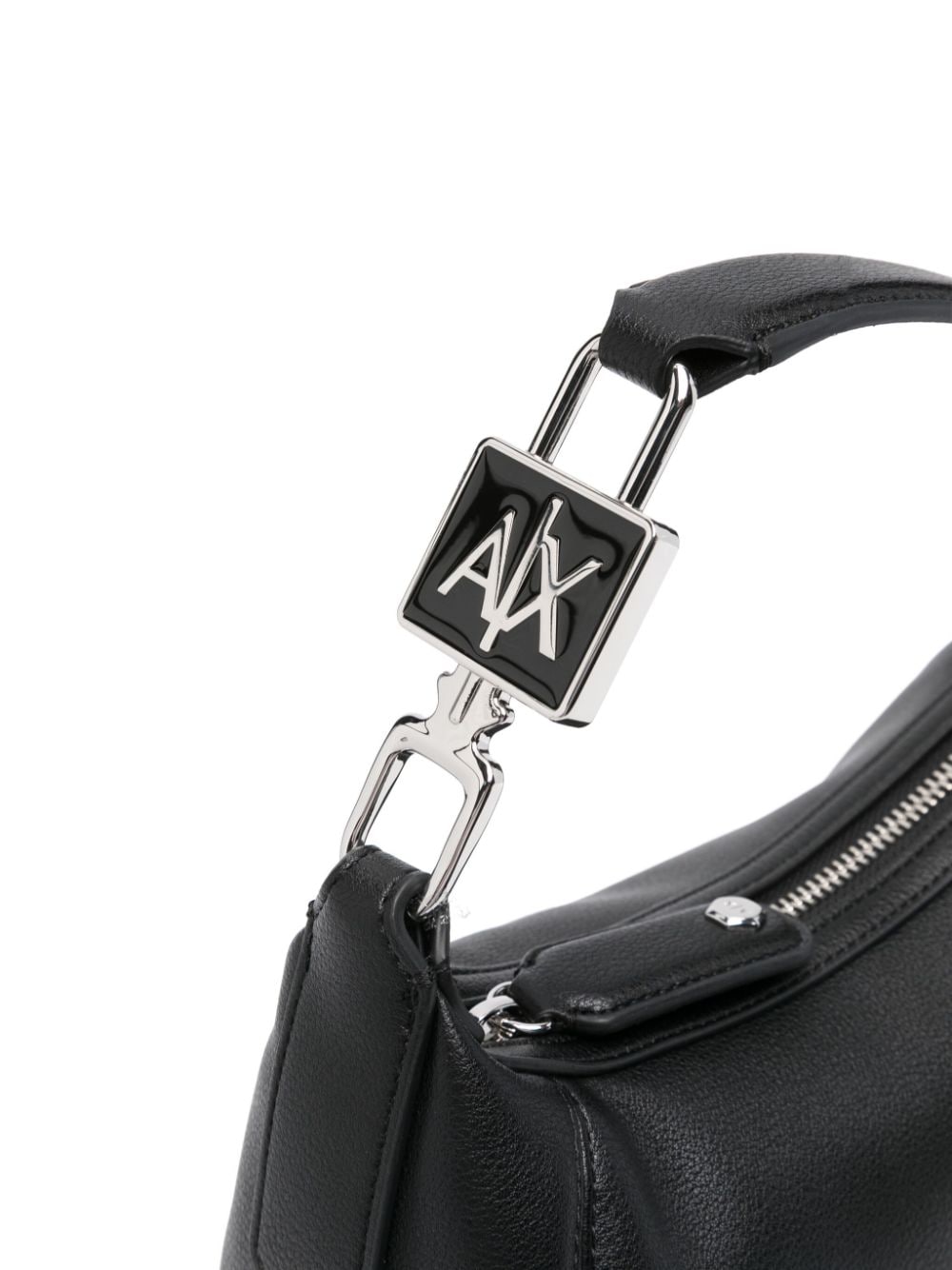 Shop Armani Exchange Padlock-plaque Tote Bag In Black