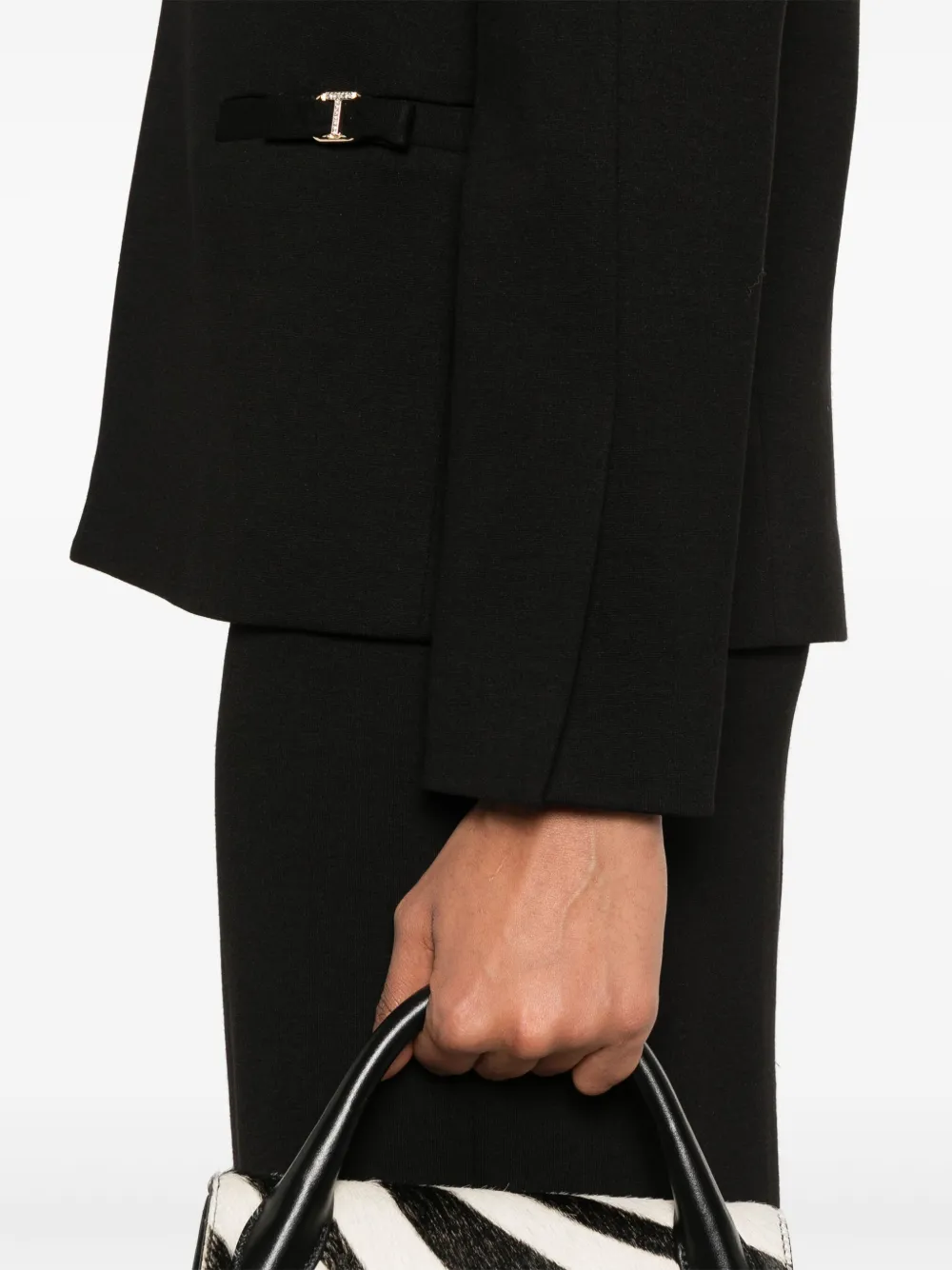 Shop Twinset Oval T-logo Blazer In Black