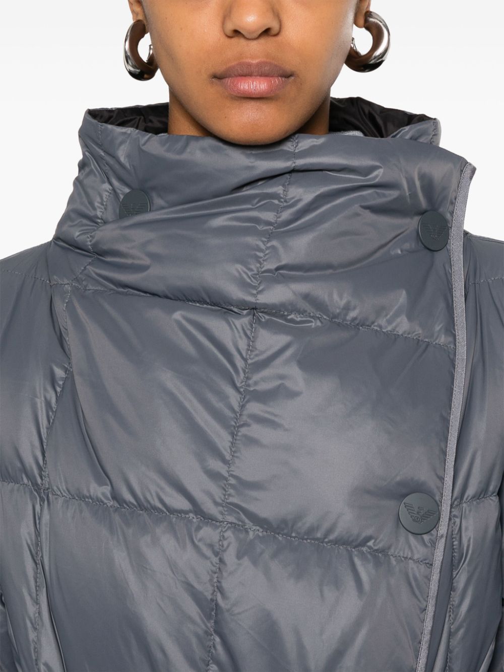 Shop Emporio Armani Reversible Raincoat In Grey