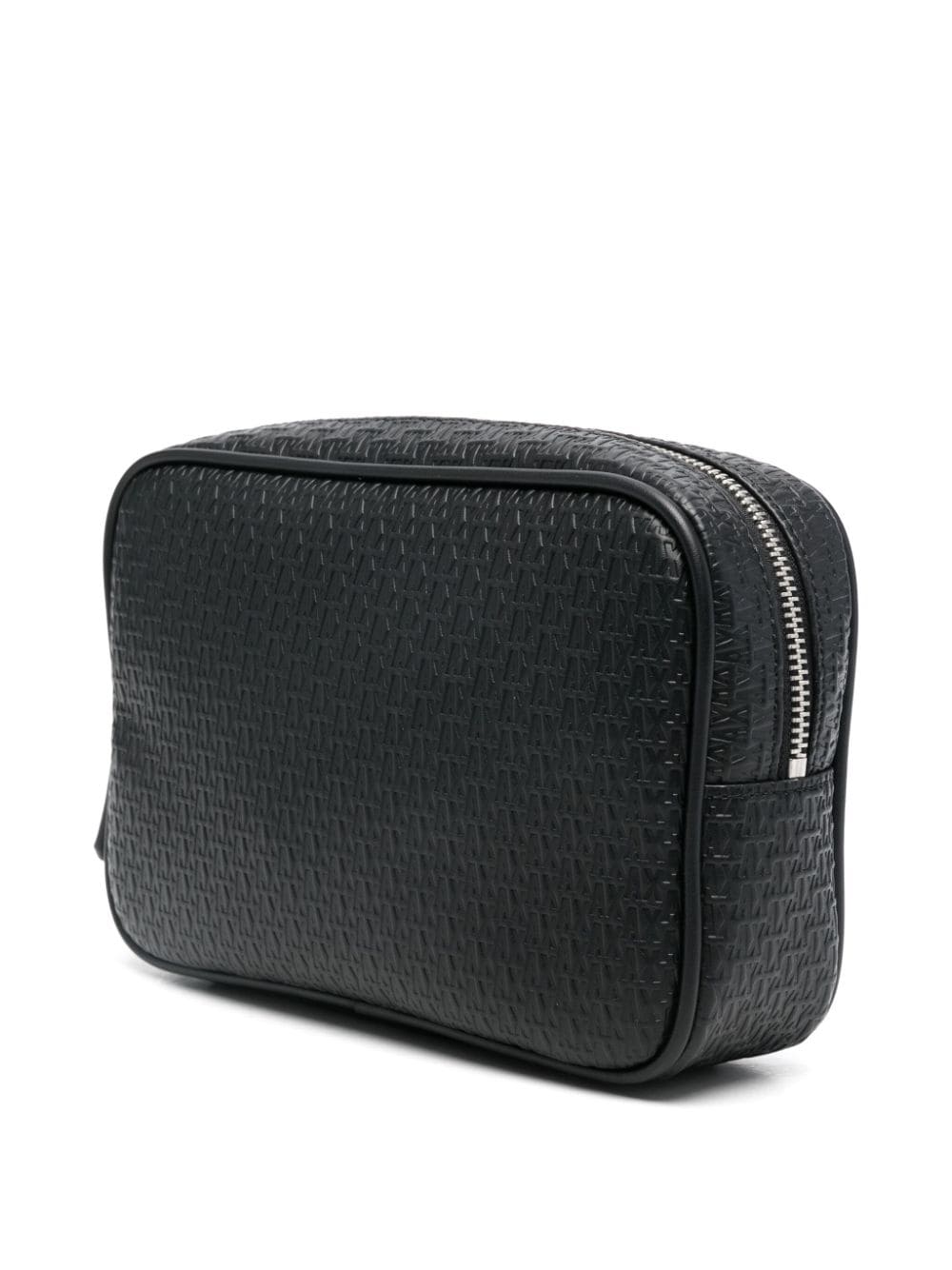 Armani Exchange logo-plaque wash bag - Zwart