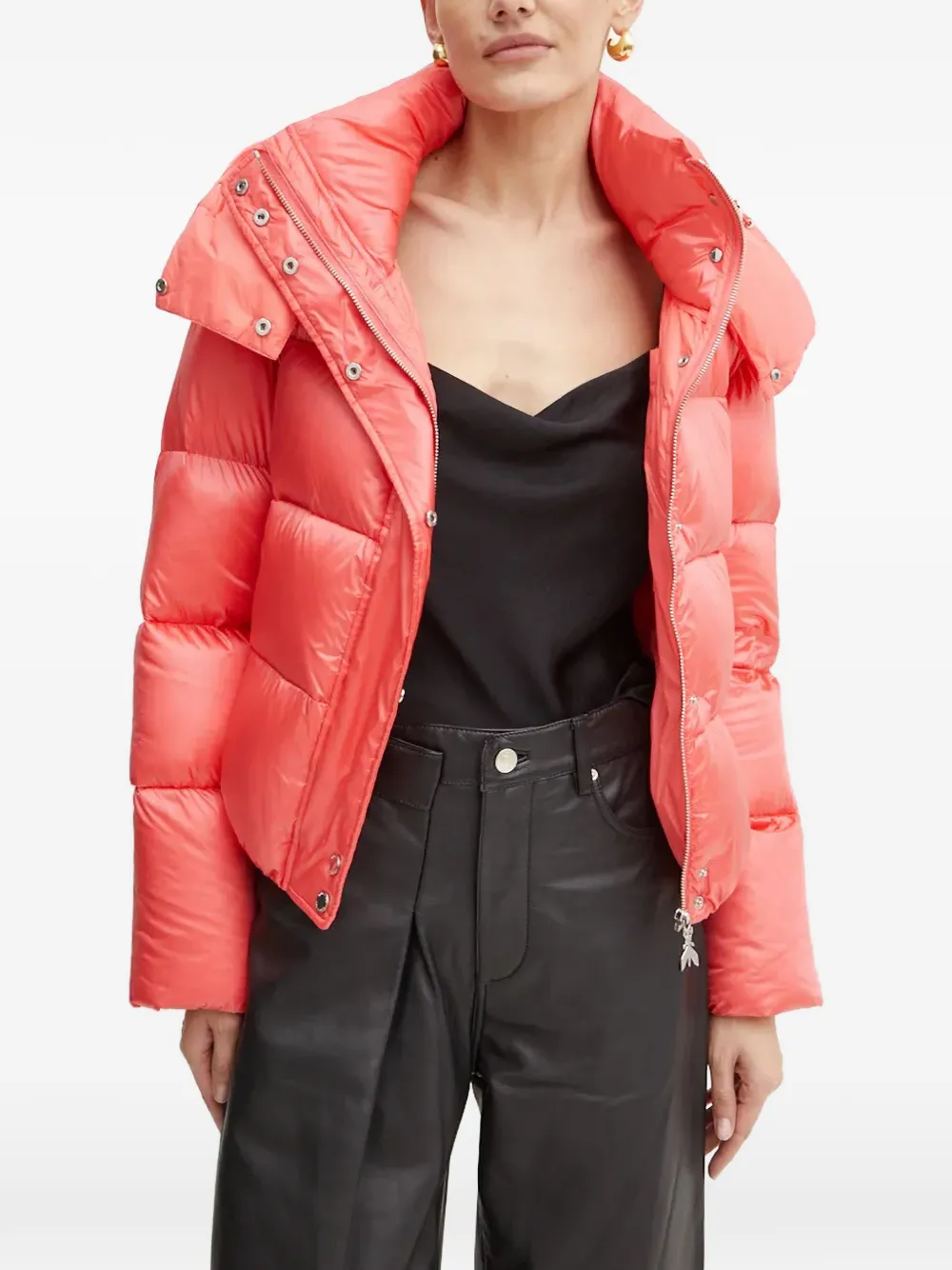  Patrizia Pepe Buttoned Padded Jacket - Orange 