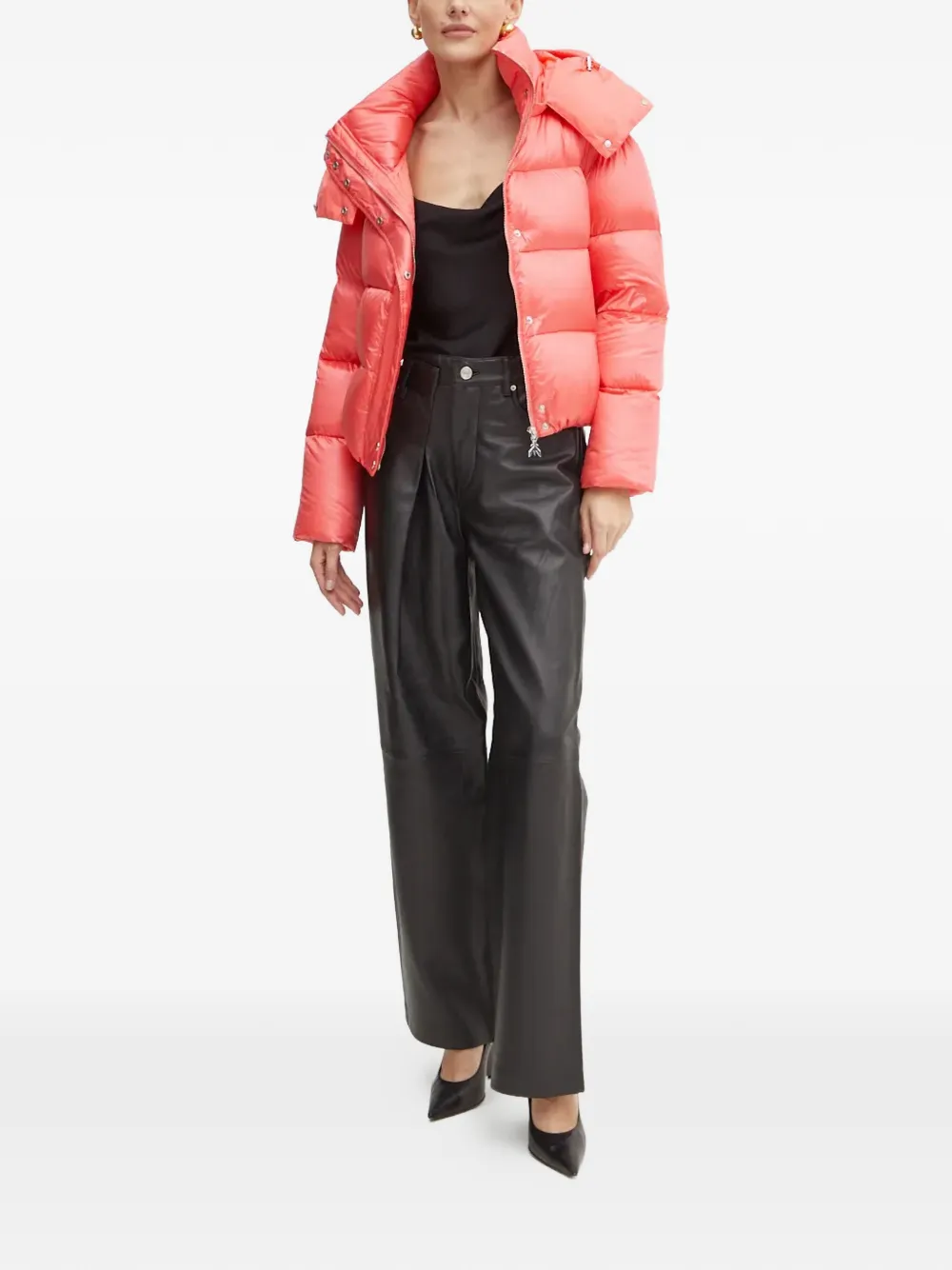  Patrizia Pepe Buttoned Padded Jacket - Orange 