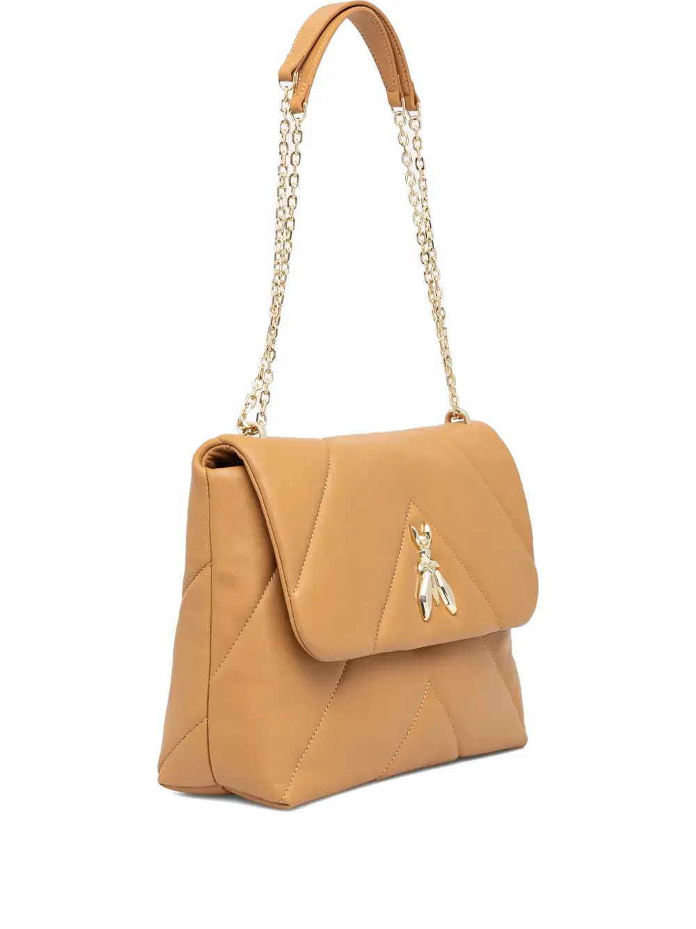 Patrizia Pepe quilted chain cross body bag – Neutrals