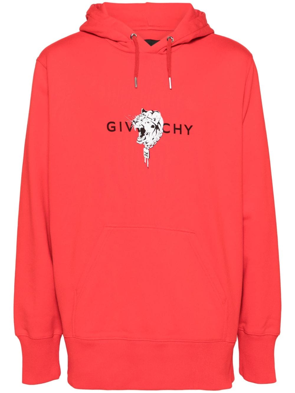 Shop Givenchy Tiger Print Hoodie In Red