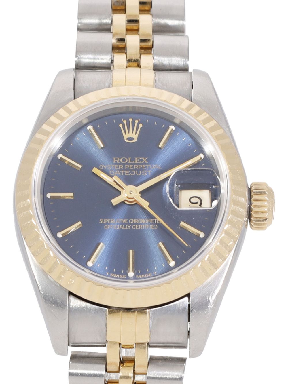 Rolex 1994 pre-owned Lady-Datejust horloge 26 mm - Blauw