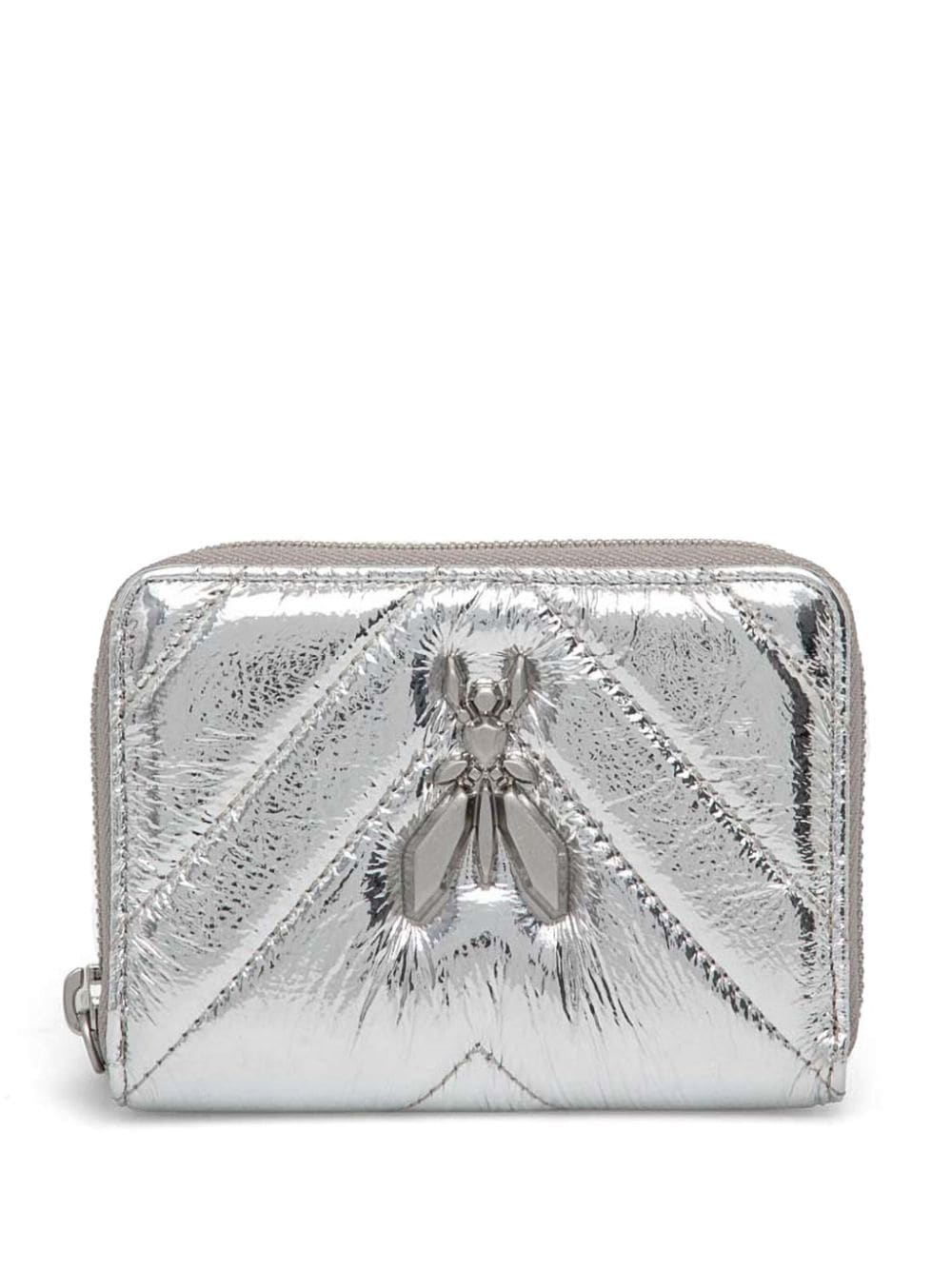 Patrizia Pepe Logo Debossed Wallet In Silver