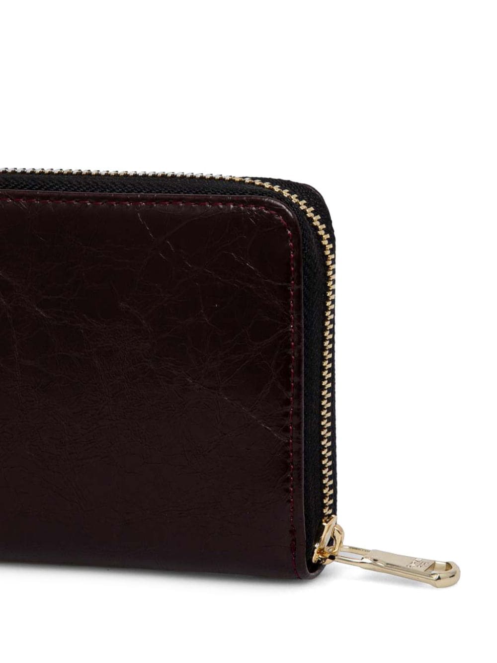 Shop Patrizia Pepe Logo Plaque Wallet In Purple