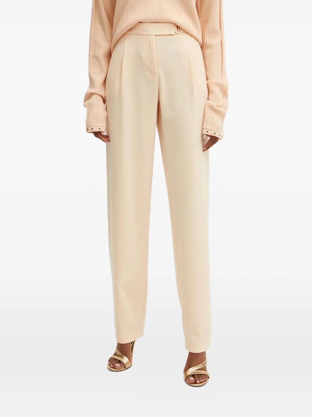 Patrizia Pepe Belted Trousers In Brown