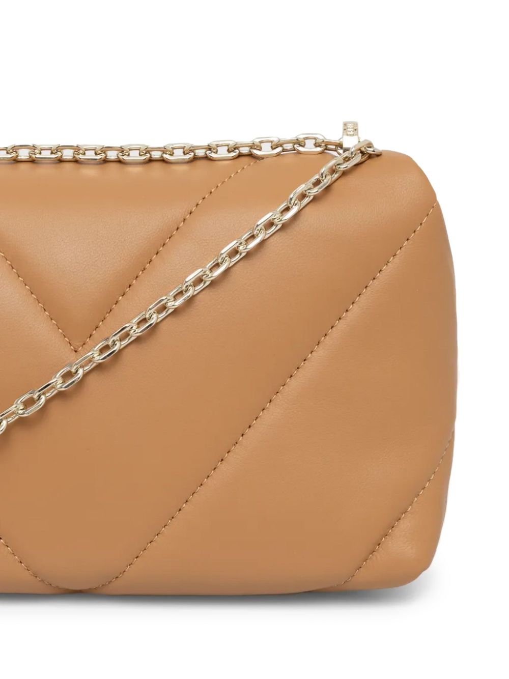 Shop Patrizia Pepe Fly Leather Shoulder Bag In Neutrals