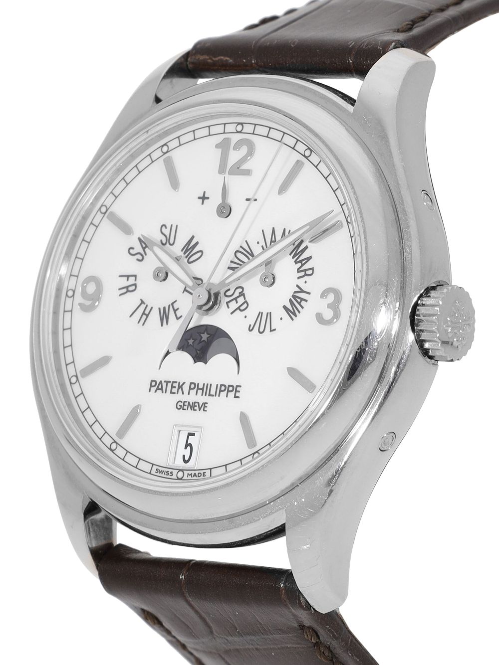 Patek Philippe 2008 pre-owned Complications Annual Calender Moon Phases 39mm - Wit