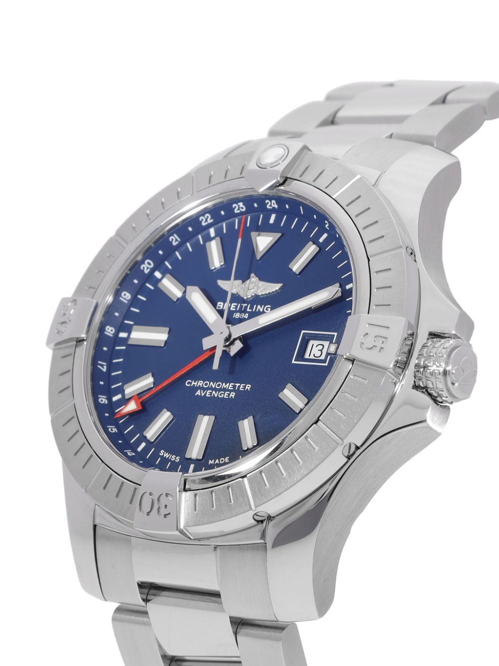 Breitling pre-owned Avenger GMT 45mm - Blauw