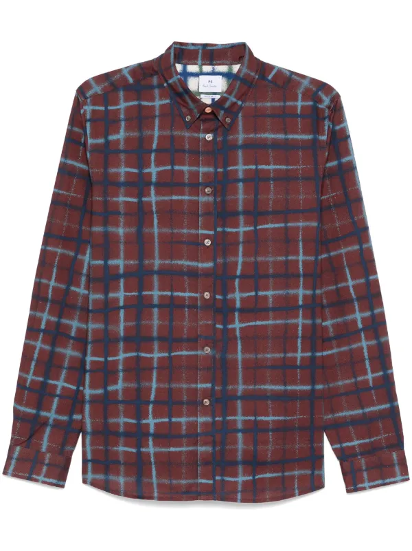 PS Paul Smith check-pattern Shirt Brown FARFETCH IN