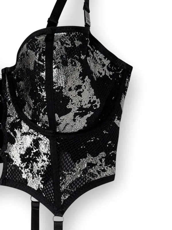 Diesel x Savage x Fenty Foiled Bustier | Silver | FARFETCH