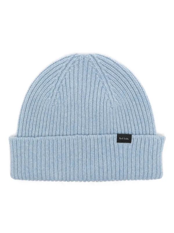 Paul Smith Ribbed Beanie Blue FARFETCH AO