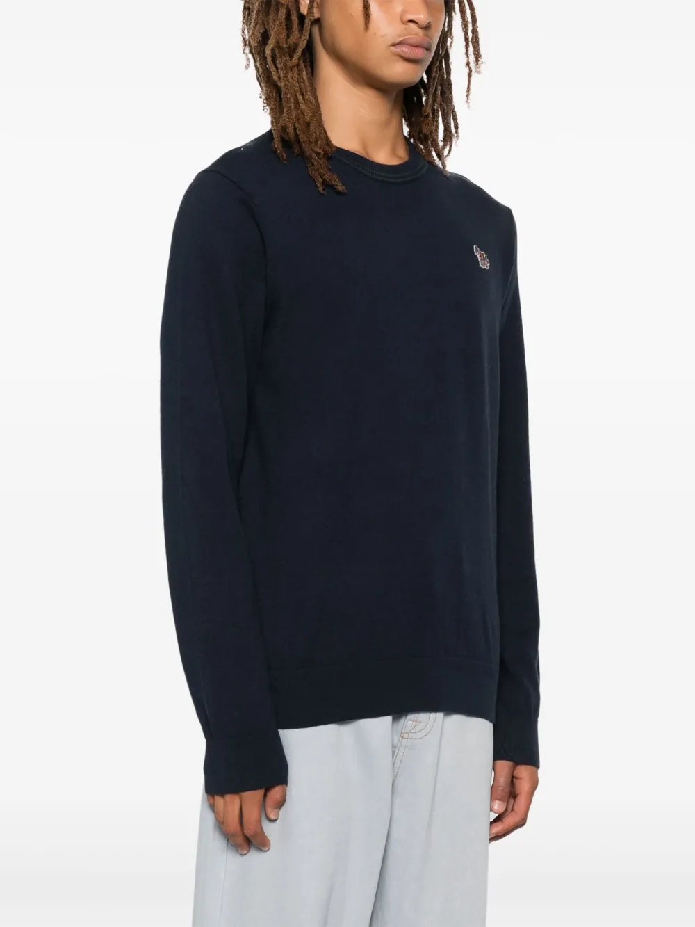 Ps By Paul Smith Zebra-logo Sweater In Blue