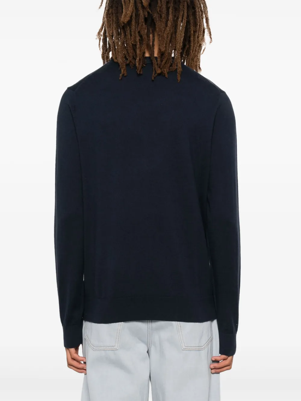 Ps By Paul Smith Zebra-logo Sweater In Blue