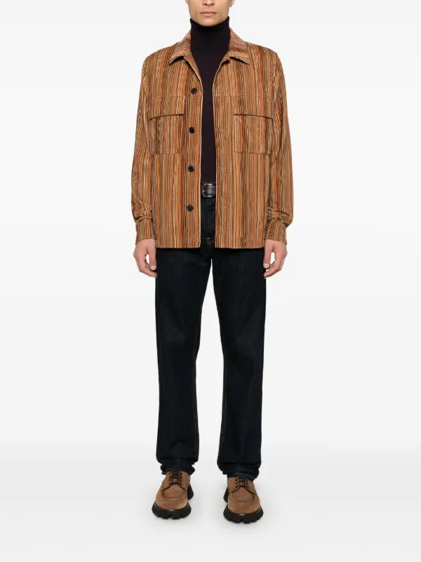 Paul Smith Collection グレー ストライプ ジャケット ソリッド ウールストレッチ ジャケット 'A Suit To Travel In