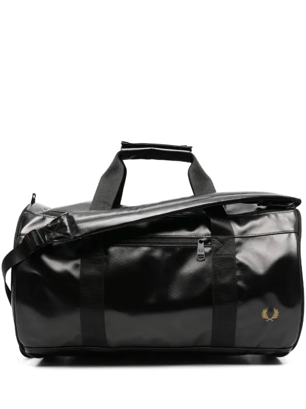 Fred Perry logo embroidered Duffle Bag Black FARFETCH