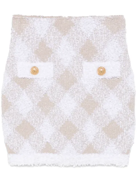 Balmain argyle-pattern mini skirt 