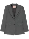 TWINSET logo-plaque blazer - Grey