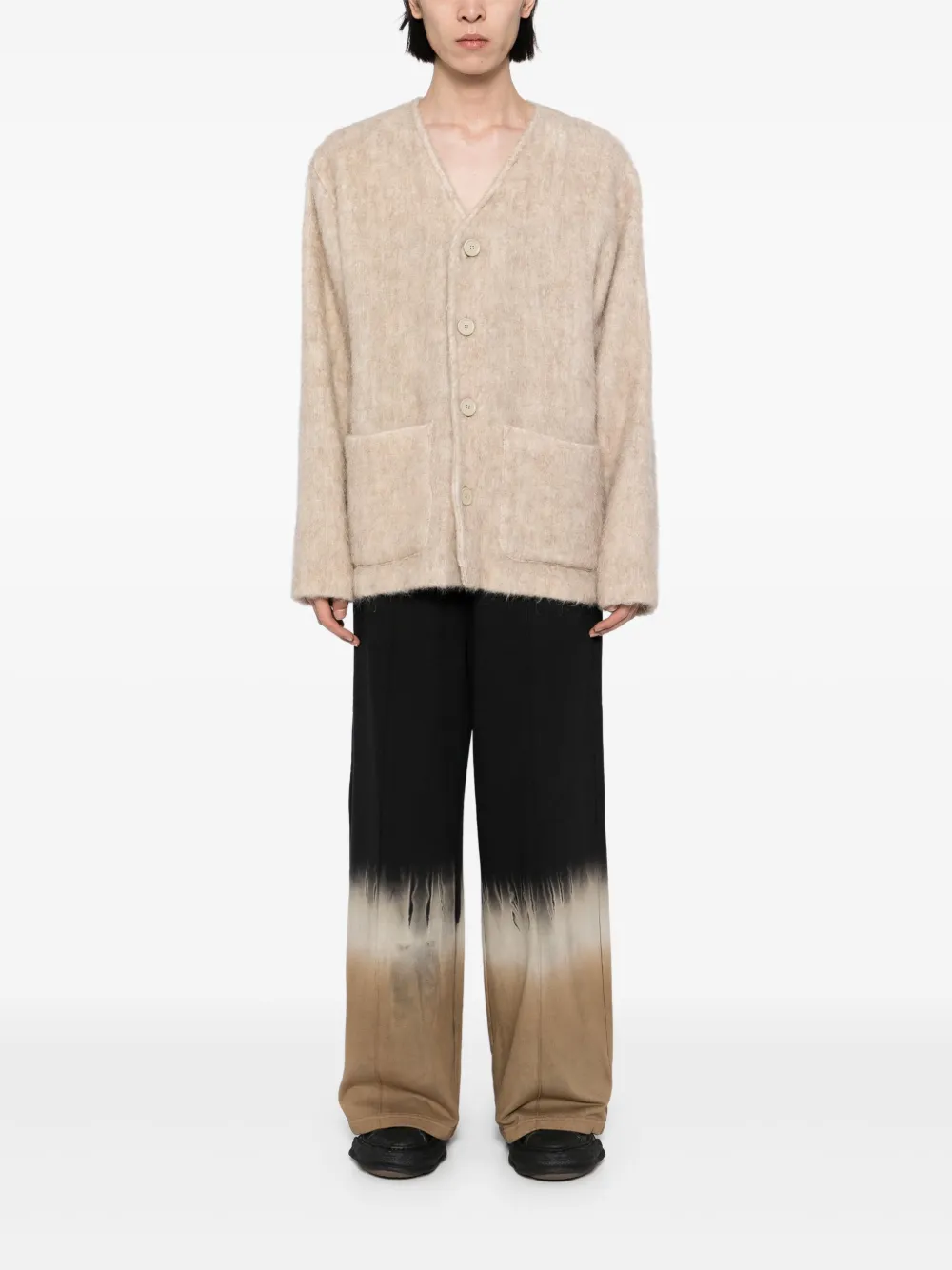 Feng Chen Wang Joggingbroek met tie-dye print - Zwart