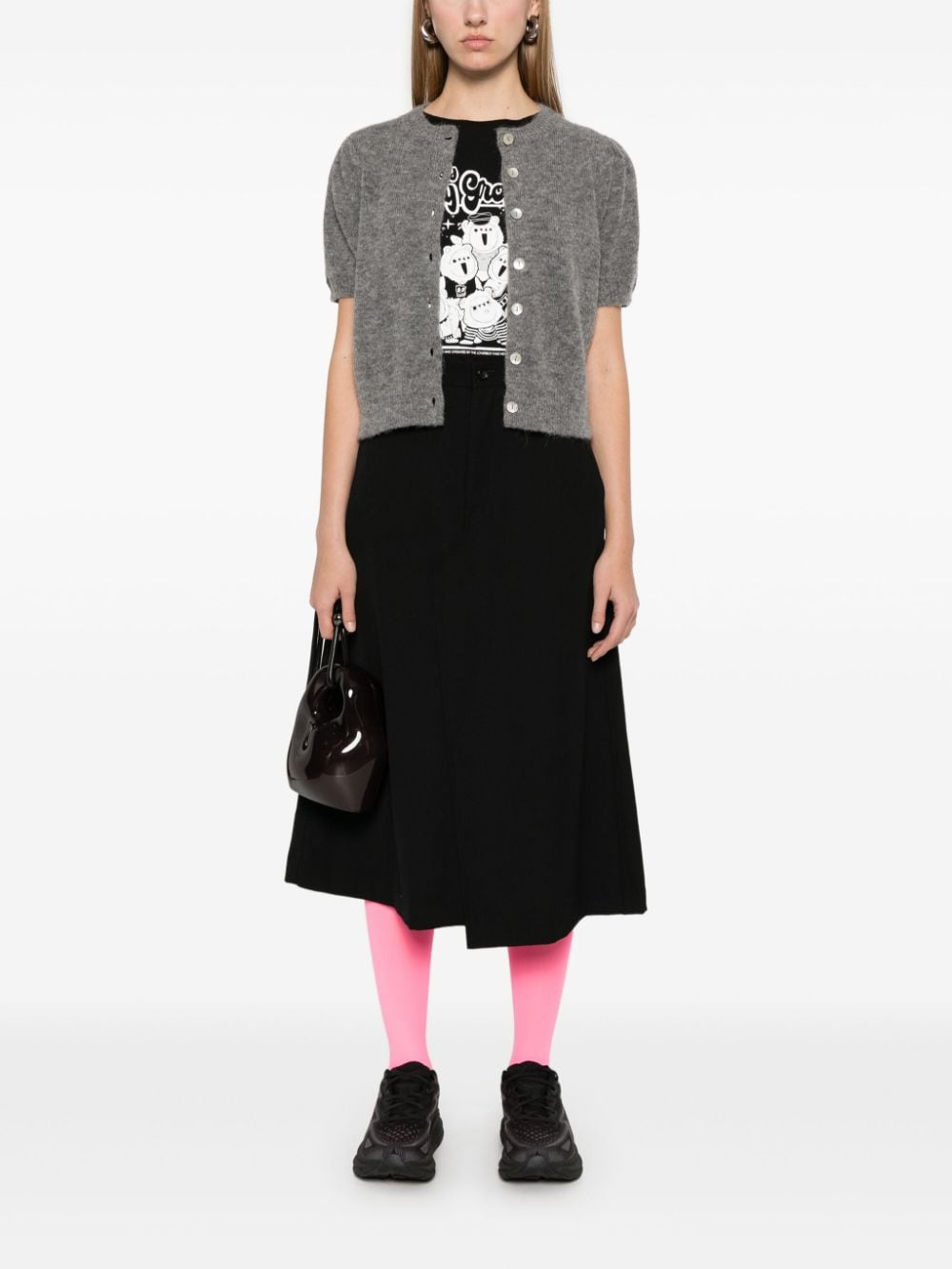 Comme Des Garçons Comme Des Garçons wool midi skirt - Zwart