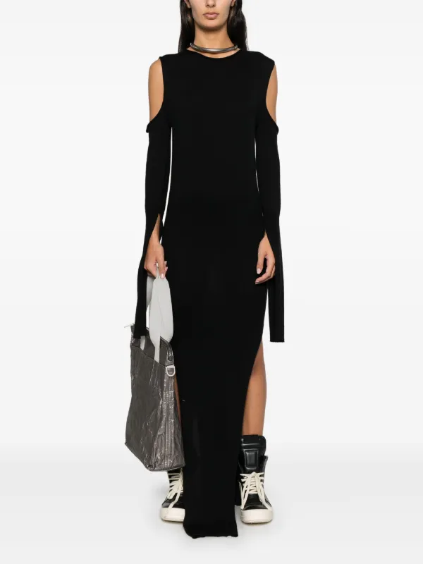 rick owens black dress Rick Owens Flagsleeve Prong Dress in Black
