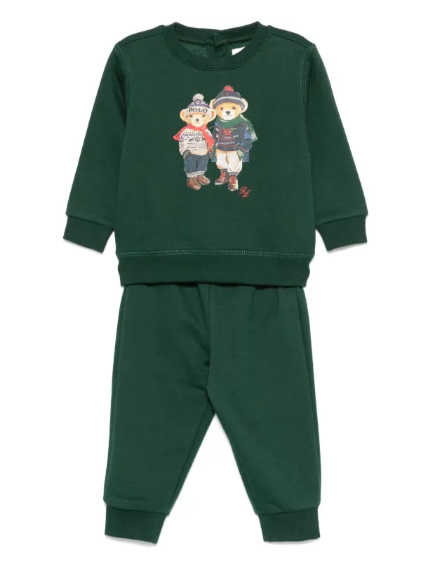 POLO RALPH LAUREN KIDS Polo Bear tracksuit set kids Polyester Cotton 18 mths Green