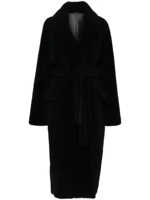 Burberry Reversible Check Wool Wrap Coat | Black | FARFETCH