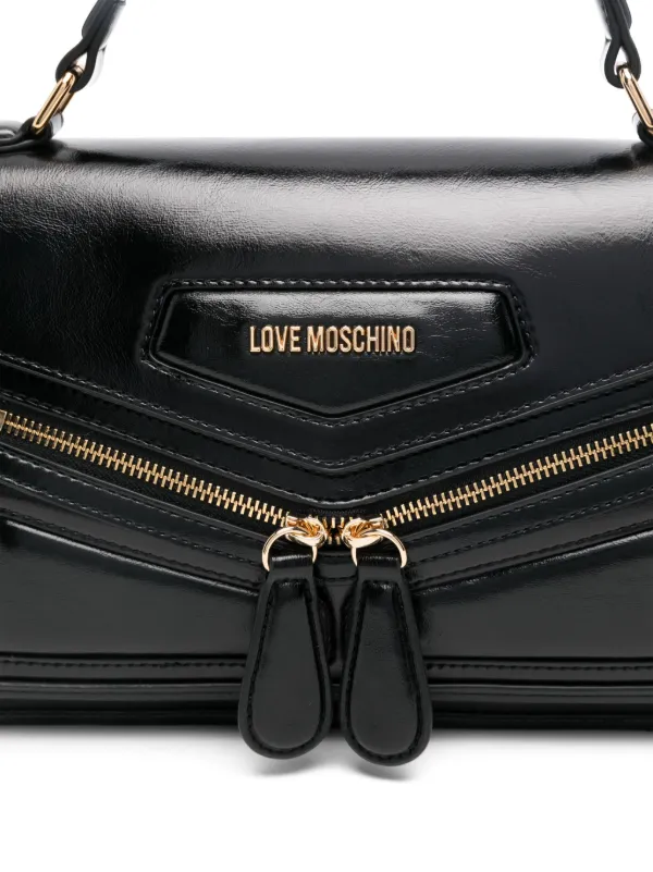 Love Moschino ロゴプレート ハンドバッグ | ブラック | FARFETCH JP