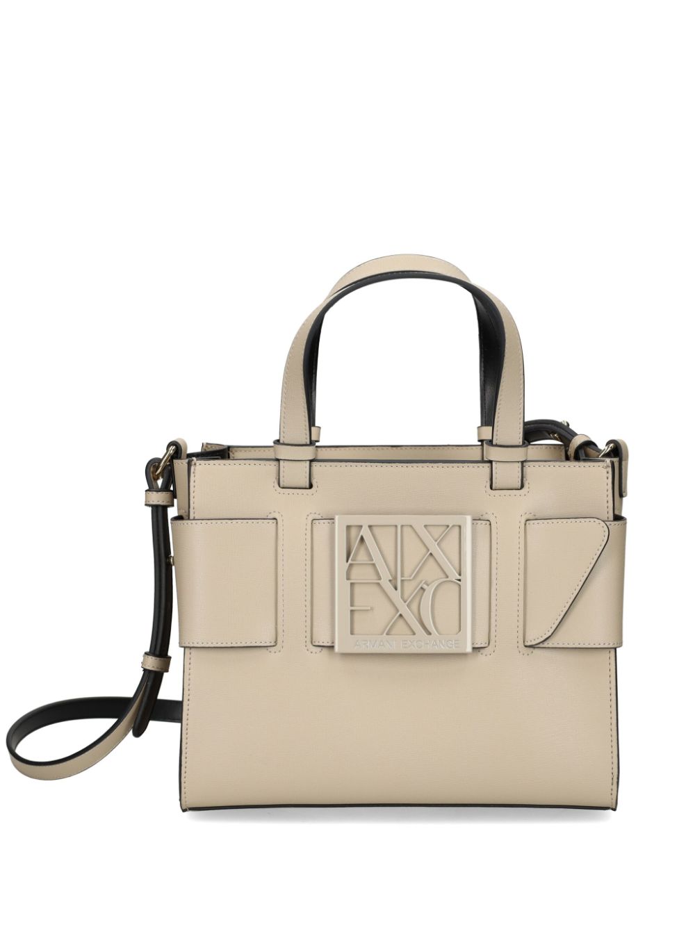 Armani Exchange logo plaque Tote Bag Neutrals FARFETCH PH