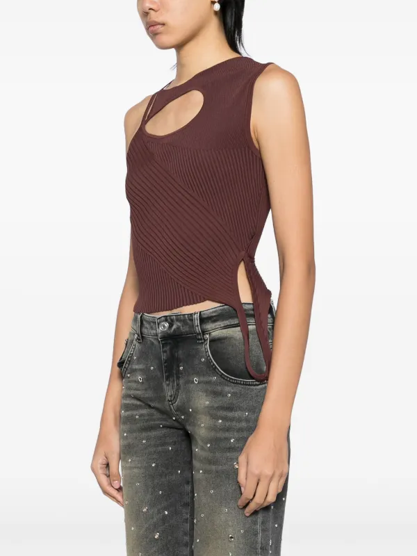 Feng Chen Wang cut-out Knitted Top | Brown | FARFETCH GE Feng Chen Wang cut-out Knitted Top | Brown | FARFETCH GE