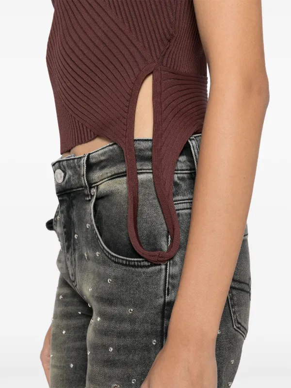 Feng Chen Wang cut-out Knitted Top | Brown | FARFETCH GE Feng Chen Wang cut-out Knitted Top | Brown | FARFETCH GE