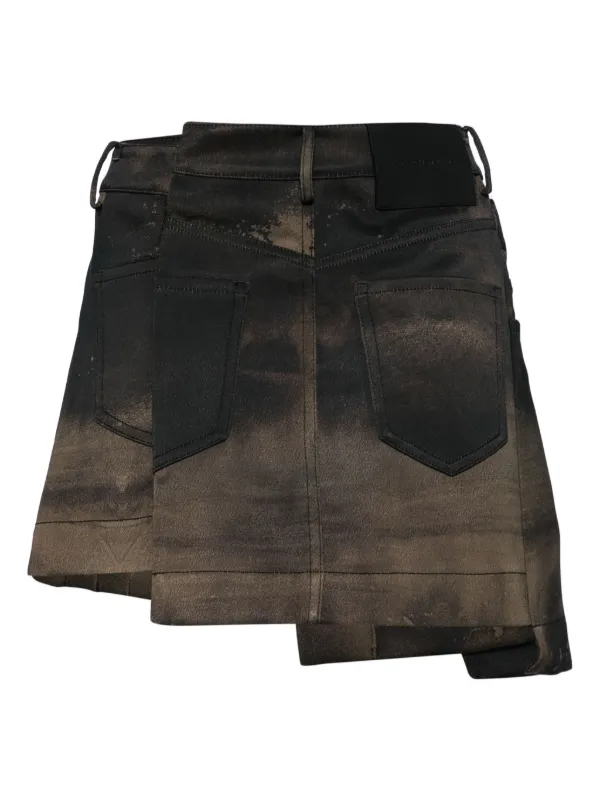 Feng Chen Wang Brushed Skirt | Black | FARFETCH JO