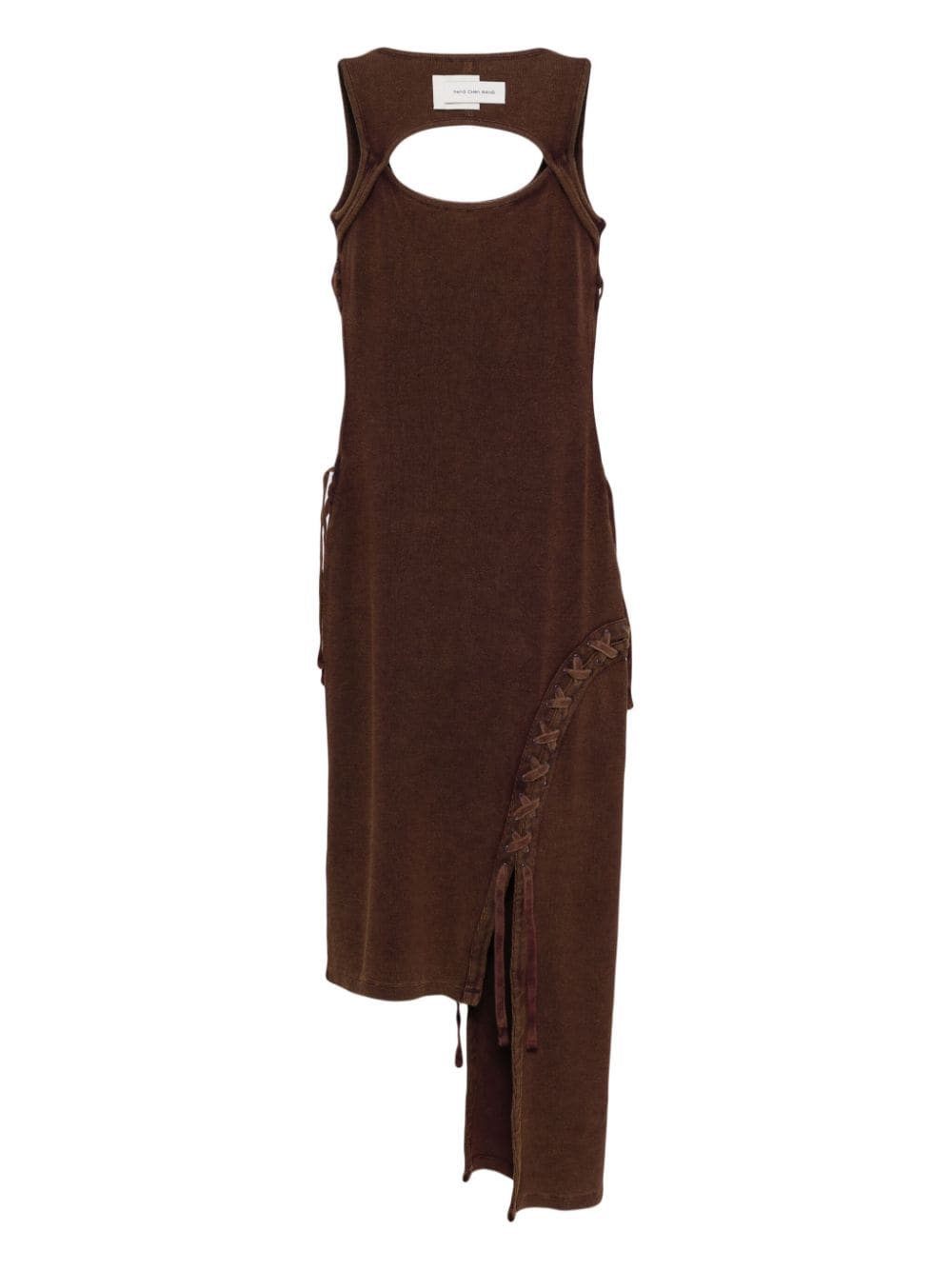 Shop Feng Chen Wang Braided Dress In Brown