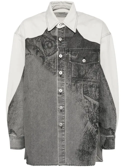 Veste en jean imprimé - Feng Chen Wang - Modalova