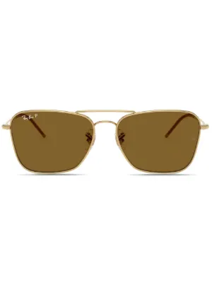 Ray-Ban Caravan Reverse Sunglasses | Gold | FARFETCH