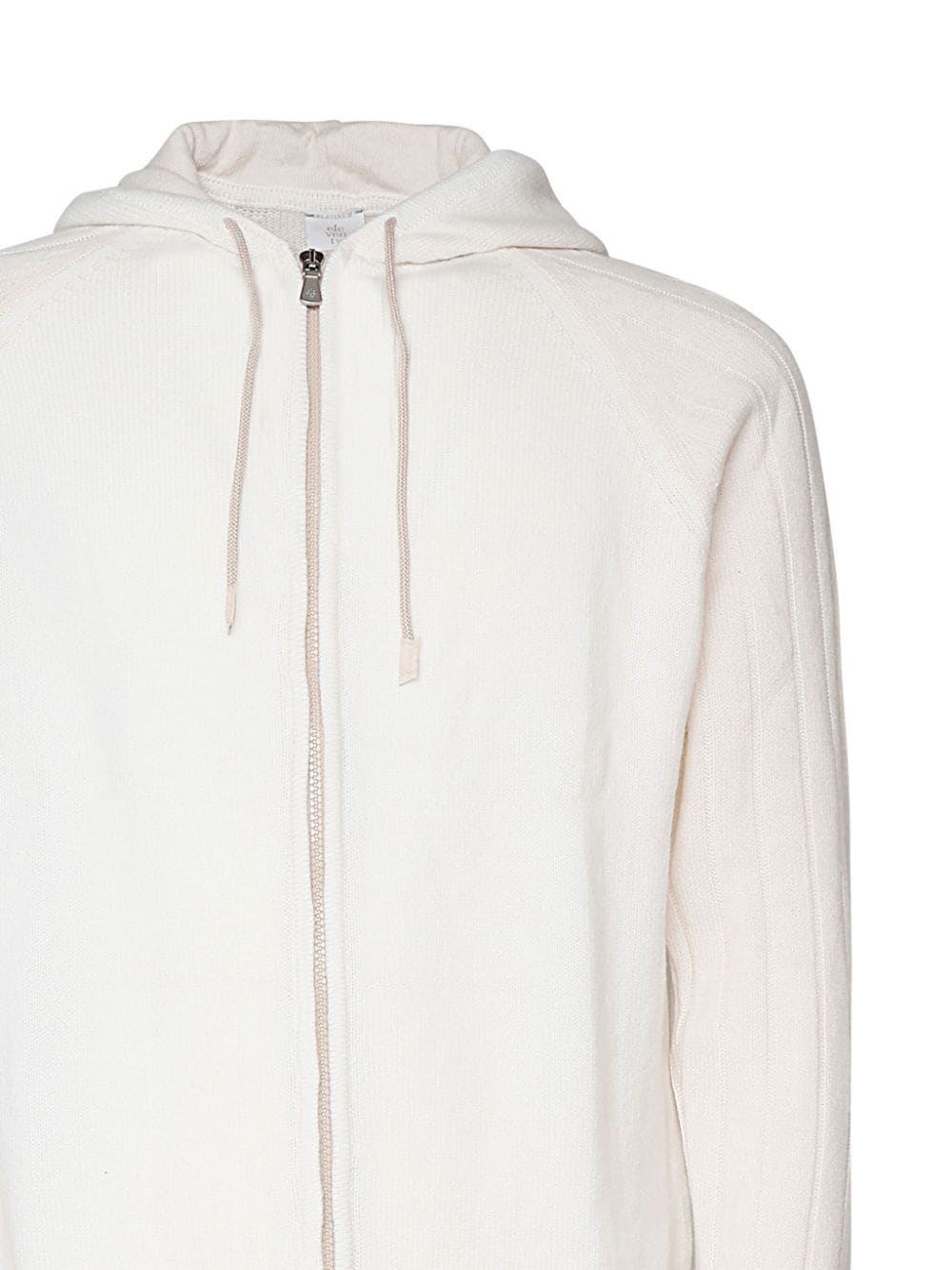 Shop Eleventy Zip-up Wool Hoodie In White