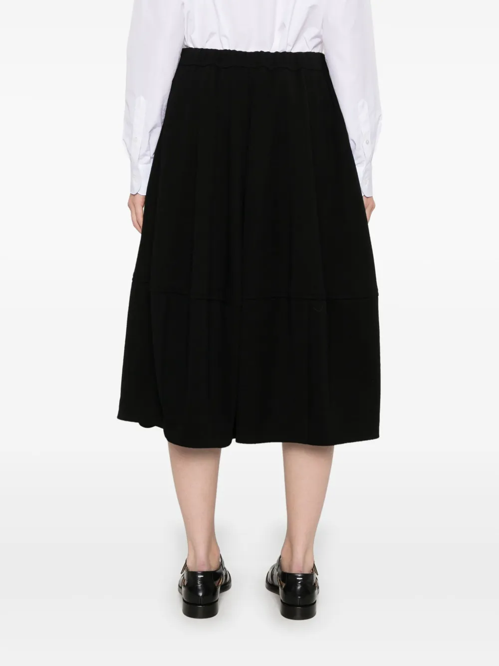 Shop Comme Des Garçons Wool Midi Skirt In Black