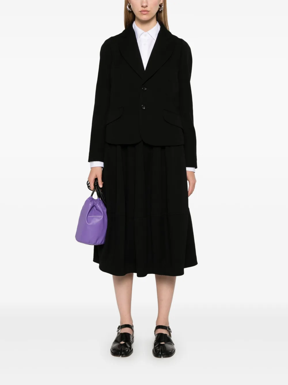 commedesgarçonscommedesgarçons Comme Des Garçons Comme Des Garçons Wollen midi-rok - Zwart