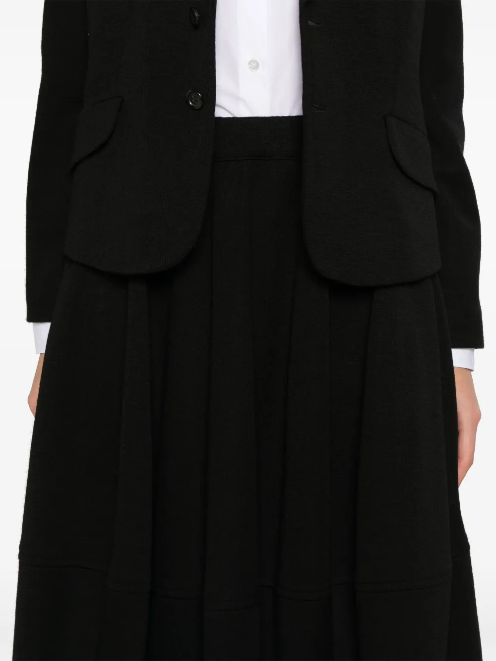 Shop Comme Des Garçons Wool Midi Skirt In Black