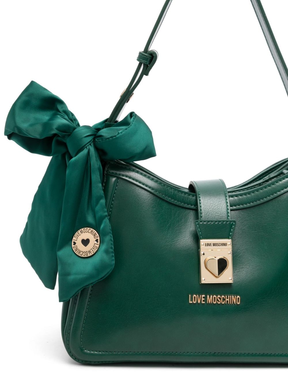 Shop Love Moschino Logo-plaque Tote Bag In Green