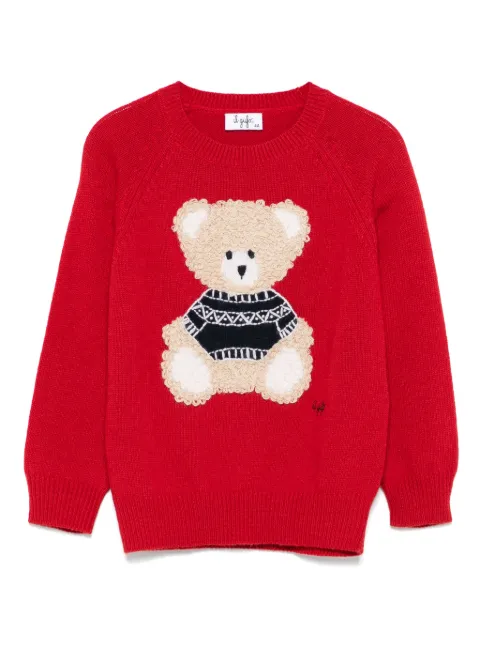 Il Gufo Pullover mit Teddy-Stickerei